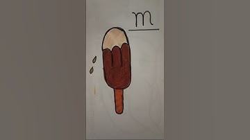 Quick and easy simple m letter drawing icecream drawing #art #shortsfeed #youtube #shorts #short