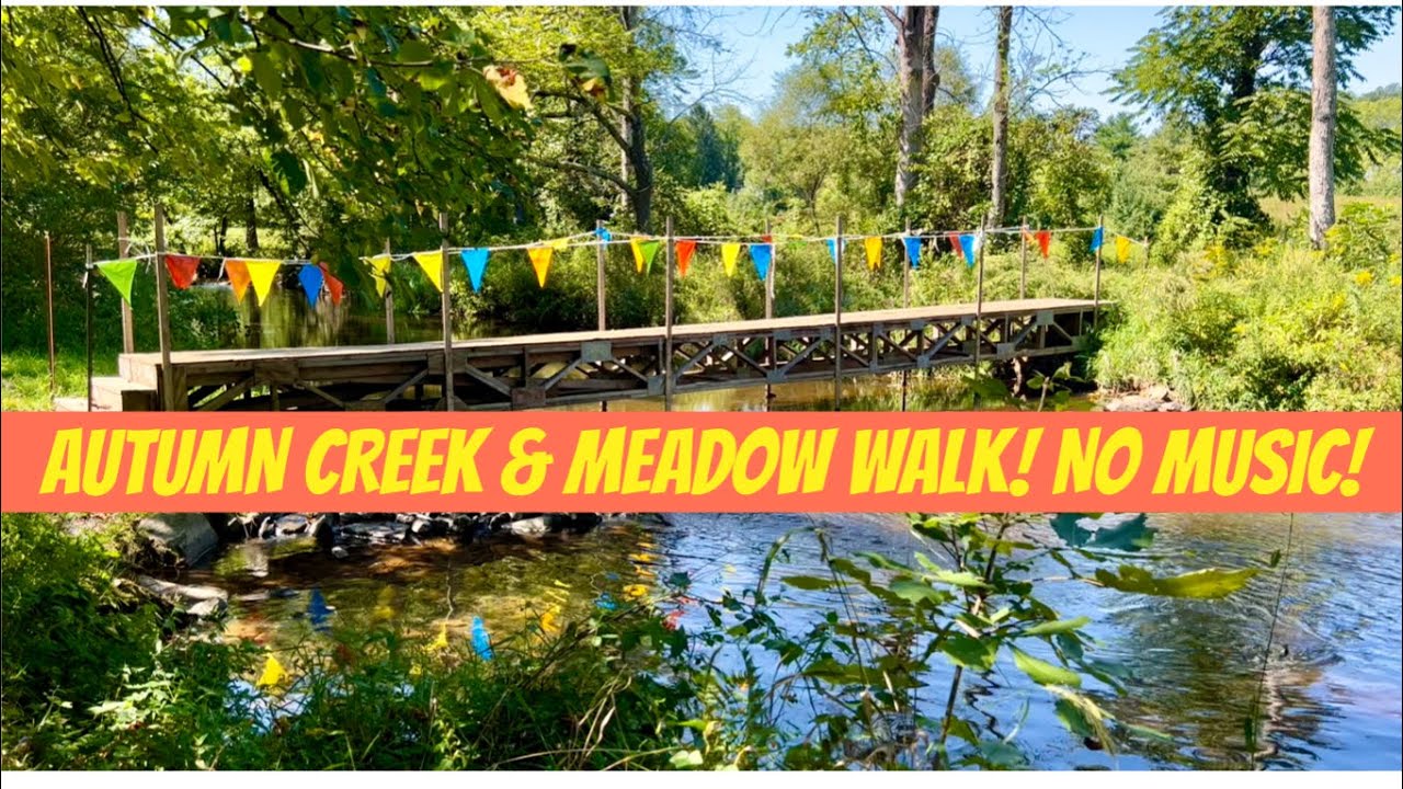Creek/Meadow Walk. Early Fall. No Music! Just Crunching Leaves, Flowing