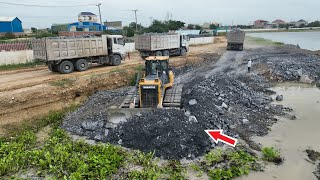 Part 31 ,Incredible Add New Side to Side Build Road By SHANTUI Dozer & SHACMAN Truck Spreading Stone