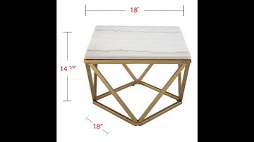 Park Spencer Gold Metal Mirror 2pc Accent Table - The Classy Home