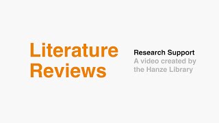 Literature Reviews - Research Support Hanze Library