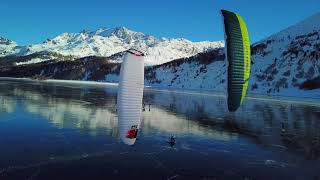 THE BLACK ICE- SNOWKITING ON A FROZEN LAKE