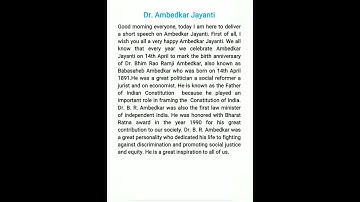 english essay on Dr. Ambedkar Jayanti#