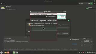 Installing GPARTED Application on Linux Mint for Disk Management.