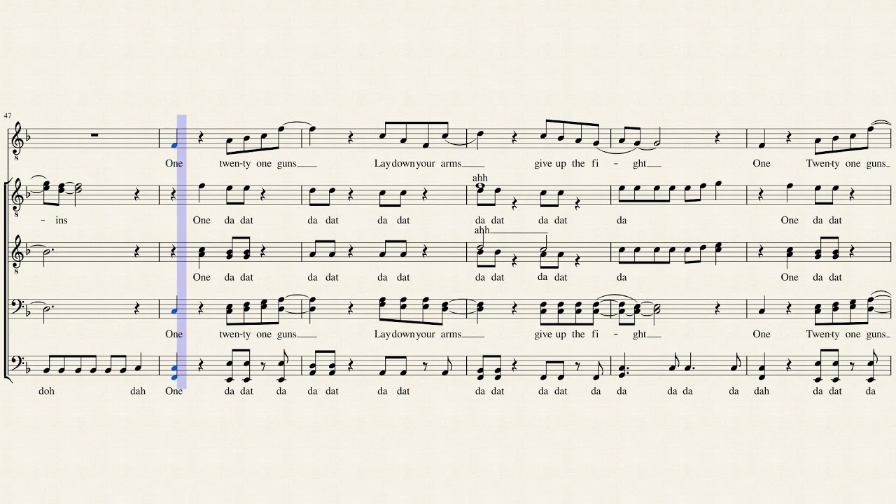 21 Guns - American Idiot (TTBB) Sheet Music