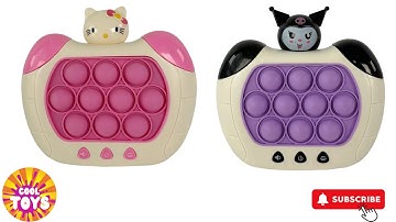 10 Minutes Satisfying Hello Kitty and Kuromi Fast Push Pop it - ASMR