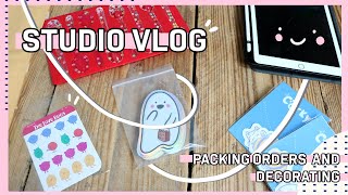 MALE STUDIO VLOG 🌱 HALLOWEEN STICKERS plus PACKING ETSY ORDERS