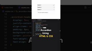 Accordion UI with HTML &amp; CSS in 30s | #coding #webdesign #programming #html #shorts #viral