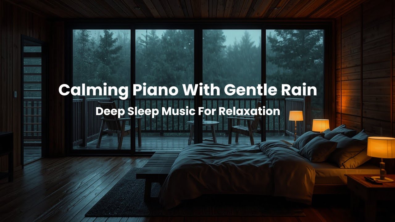 Calming Piano with Gentle Rain | Deep Sleep Music for Relaxation and ...