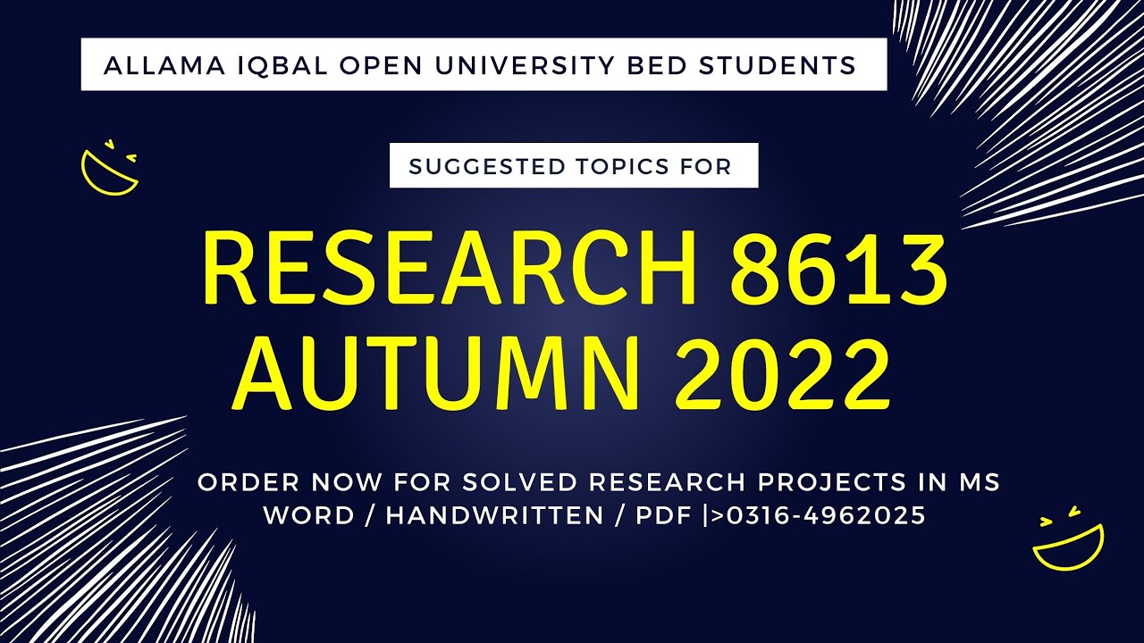 8613 research project topics autumn 2022