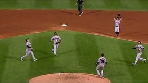 The Astros let a popup drop in the infield, but still get the out