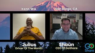GoShare Driver of the Month January 2024 - Julius from Kent, WA