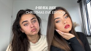 christmas eve transformation hair makeup outfit