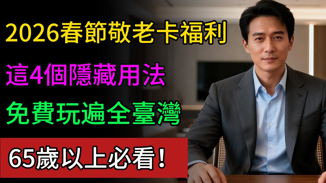 2026敬老卡福利:“4個”隱藏用法,免費玩遍全臺,臺灣65歲以上必看!#中老年人 #養老生活 #省錢 #出行 #健康永駐 縮圖