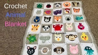 Crochet animal blanket/crochet baby blanket/Part:1