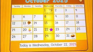 Starfall Calendar October 22, 2025