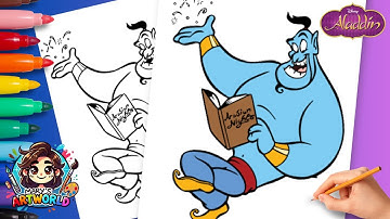 How to Draw Genie from Aladdin 🪔 | Easy & Fun Disney Drawing Tutorial