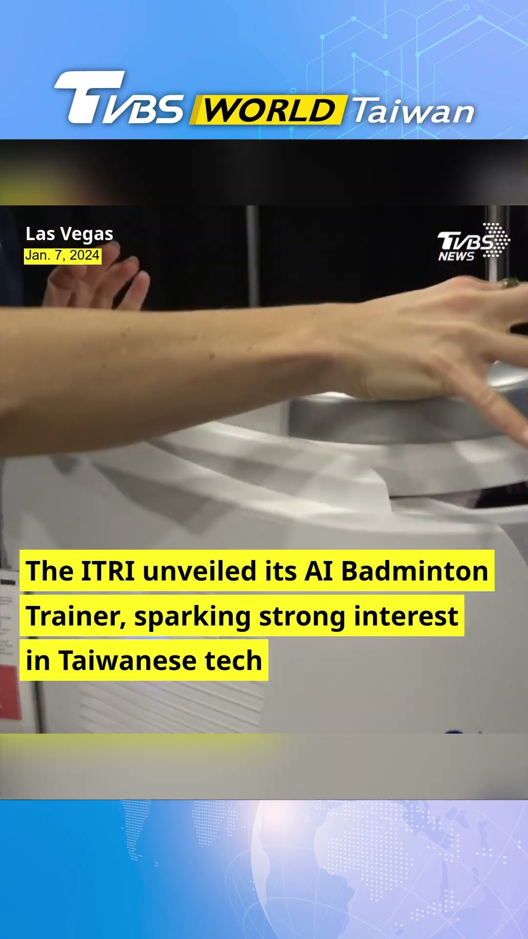 Taiwan's ITRI debuts AI Badminton Trainer at CES, drawing global interest
