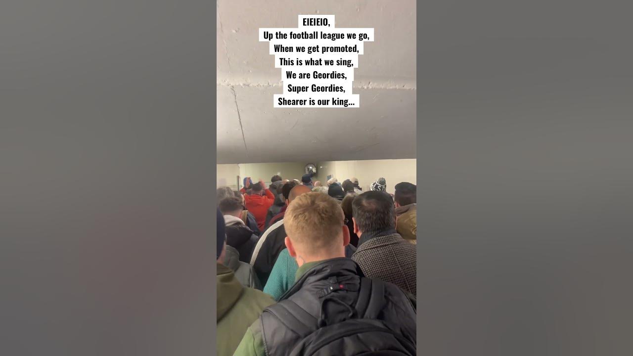 Newcastle funs singing EIEIEIO UP THE FOOTBALL LEAGUE WE GO♪. Crystal Palace 00 Newcastle YouTube Newcastle funs singing EIEIEIO UP THE FOOTBALL LEAGUE WE GO♪. Crystal Palace 00 Newcastle YouTube