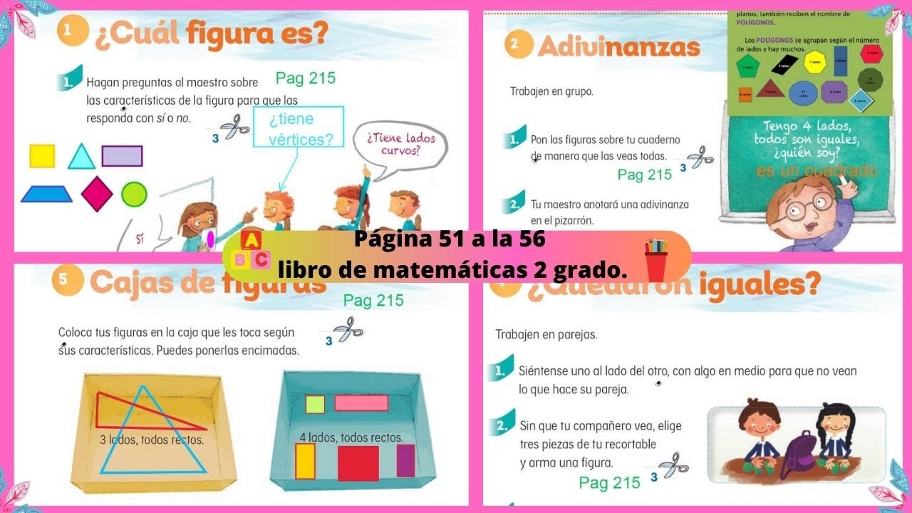 Páginas 51 a la 56 libro de matemáticas 2 grado - YouTube