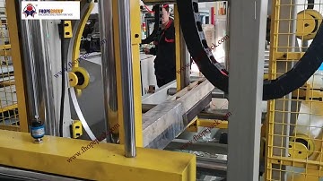 Automatic horizontal orbital film wrapping machine with film tension device