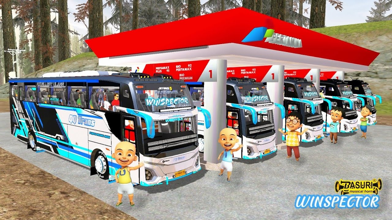 Upin dan ipin: Ehsan dan fizi menemukan 5 bus Winspector ⁉️ coba semua telolet🥳 ELTIVISION