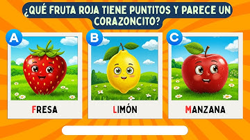 🍎🍌 Quiz divertido para niños 🍊 Aprende jugando con colores y sabores🍇