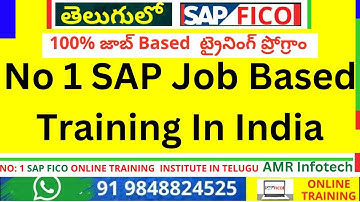 No 1 SAP Job Based Training In India - Best SAP FICO online Training Videos - SAP Video in Telugu
