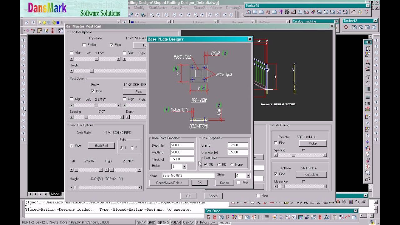 DansMark Software Solutions Custom-Railing Series - Sloped-Railing-Designr_Base-Designr.avi