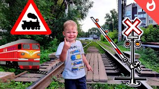 An old abandoned railway. Railway crossing, dismantled tracks, railway bridge and rail bus