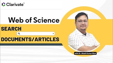 Web of Science: Articles/Documents Search | Dr. Akash Bhoi