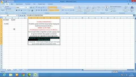 Excel de yuvarla fonksiyonu