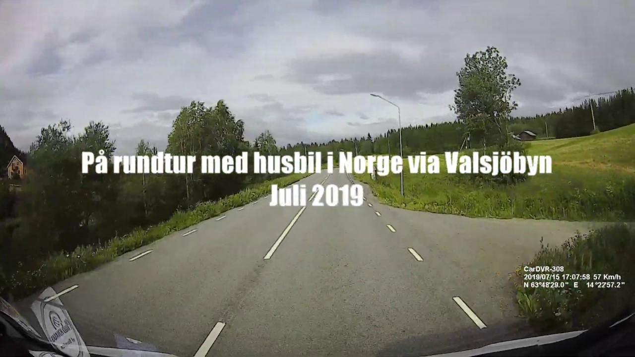 Rundtur i Norge med husbilen över Valsjöbyn 2019 del 1 HD