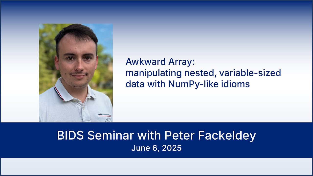 Thumbnail for Seminar with Peter Fackeldey "Awkward Array: manipulating nested, variable-sized data..."