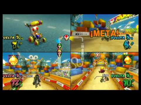 Sótano Oso Independientemente Mario Kart Wii (4 Players)/32 Epic Races!/All Tracks - YouTube