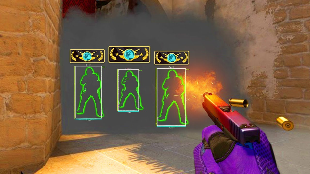 Usei wallhack & aimbot sozinho contra 2 GLOBAIS e 1 PRO PLAYER!