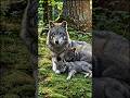 Wolf Family Resting in the Wild | Cute Wolf Cubs Relaxing Nature Scene 🌿