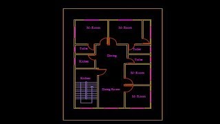 AutoCAD 2018 2D and 3D beginners tutorial [complete floor plan and 3D House modeling part-1]