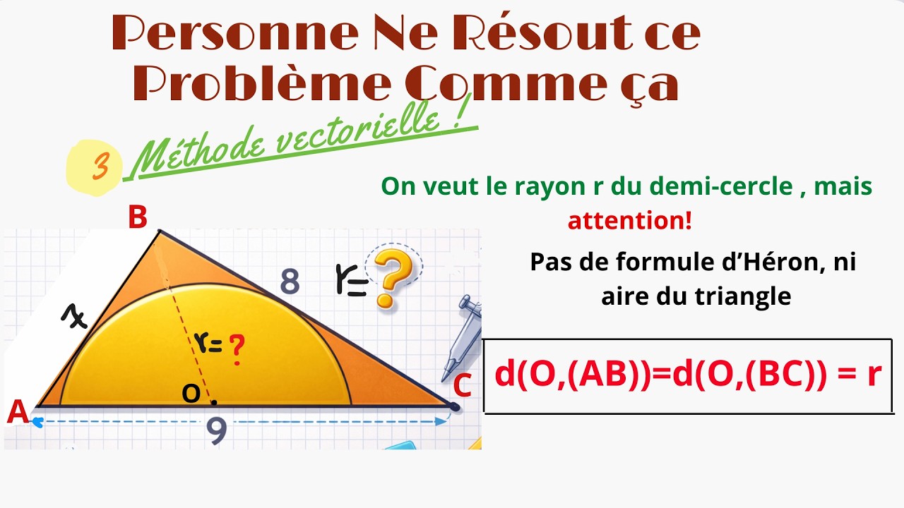 Personne Ne Résout Ce Problème Comme Ça… 🔥 Demi-Cercle & Déterminant