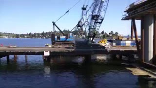 Driving alongside completed SR 520 Floating Bridge April 7, 2016