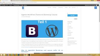 Wordpress Theme erstellen mit Bootstrap - Tutorial Teil 1 Deutsch