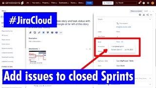 Jira Cloud - Add Issue to closed Sprints