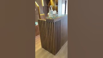 Wooden reception desk made by H_Wood_Craft
