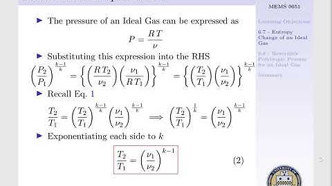 Lecture 21 - Ideal Gases and Isentropic Processes