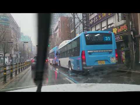 ASMR City road Driving in the Rain (No Talking, No Tapping) - Sasang to Nampodong, Busan, KOREA