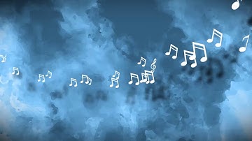 Music Notes floating from side - Watercolor Background / Color Variation 06