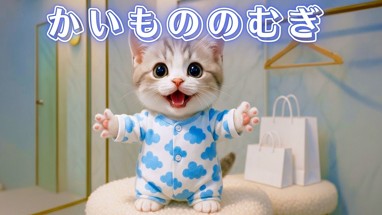 【社畜ねこのむぎ】新しいパジャマを買いに行ったむぎの1日に密着🐱👚