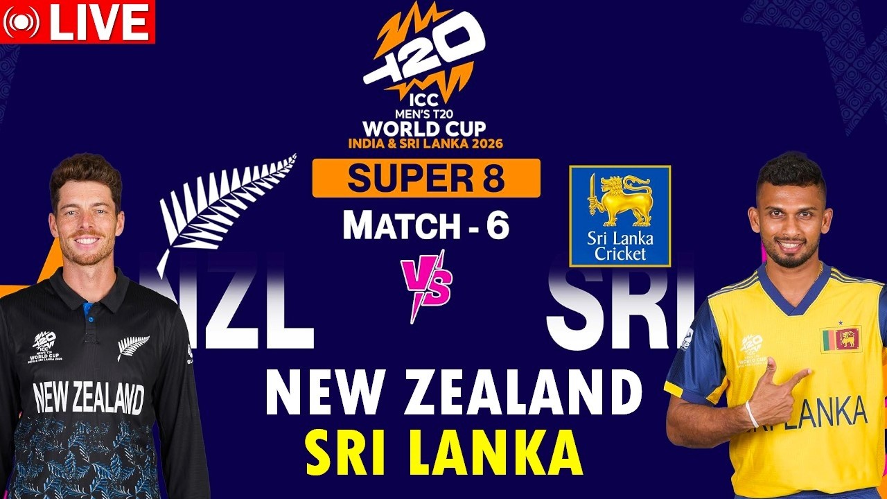 🔴New Zealand vs Sri Lanka | 46th Match | Super 8 | ICC Men's T20 World Cup 2026 #t20worldcup2026