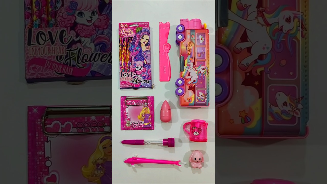 Latest Pink Stationery Items, Pencil Box, Pen, Notebook, Sharpener 