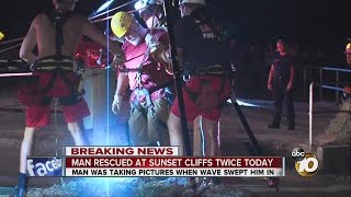 10News photojournalist helps rescue man swept into water at Sunset Cliffs